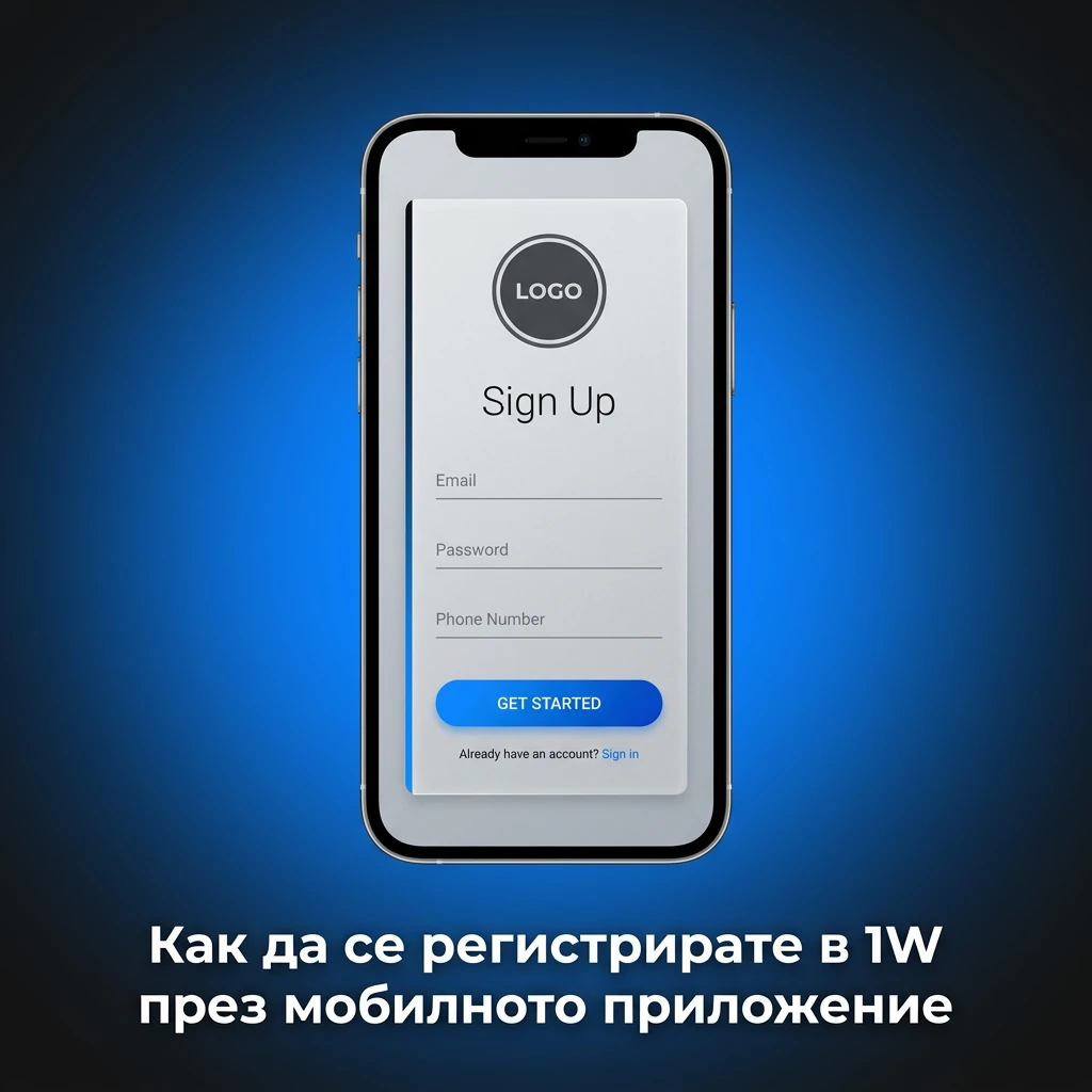 Регистрация в 1W през мобилното приложение – стъпки за създаване на акаунт за България