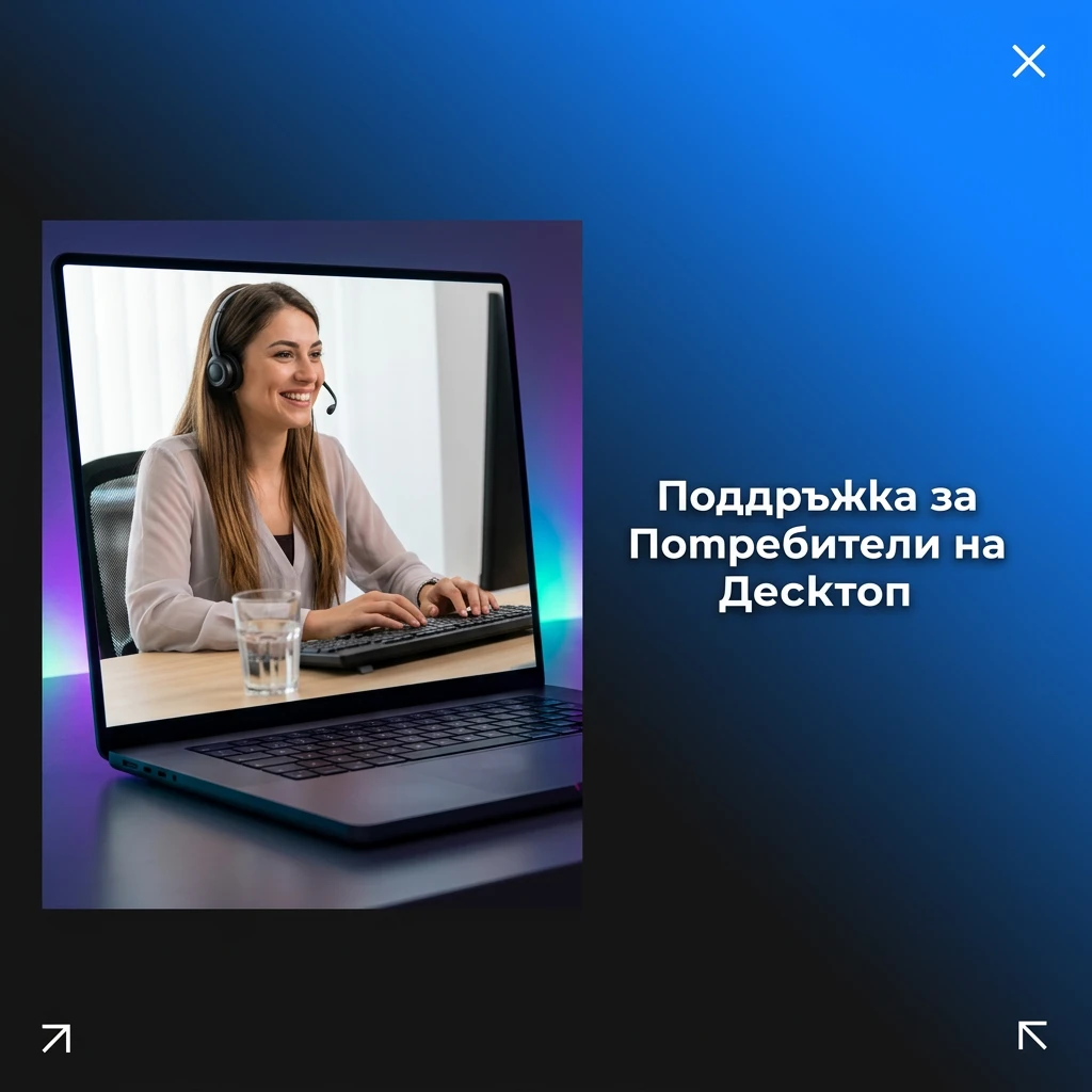 Поддръжка за потребители на десктоп – чат, имейл, социални мрежи и онлайн форма за контакт