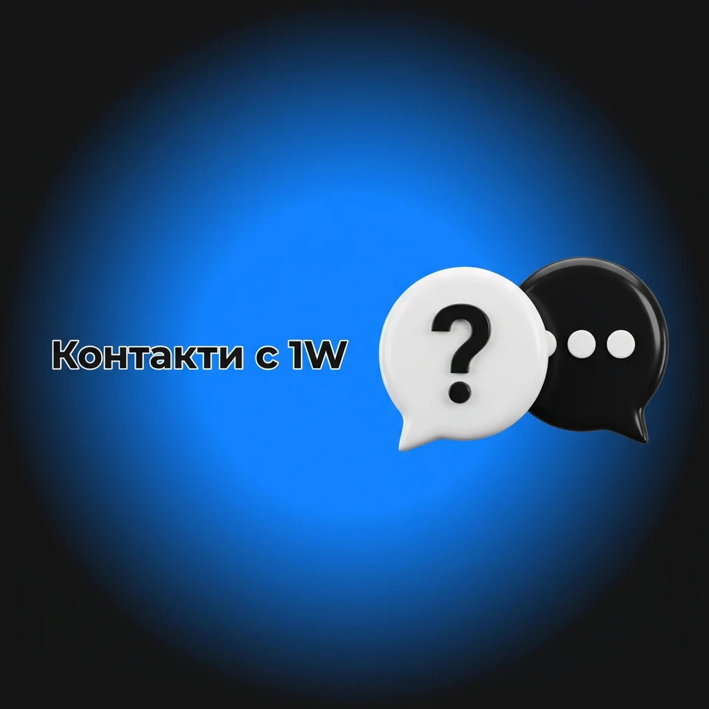 1W поддръжка 24/7 в България – чат на живо, имейл и форма за контакт за въпроси