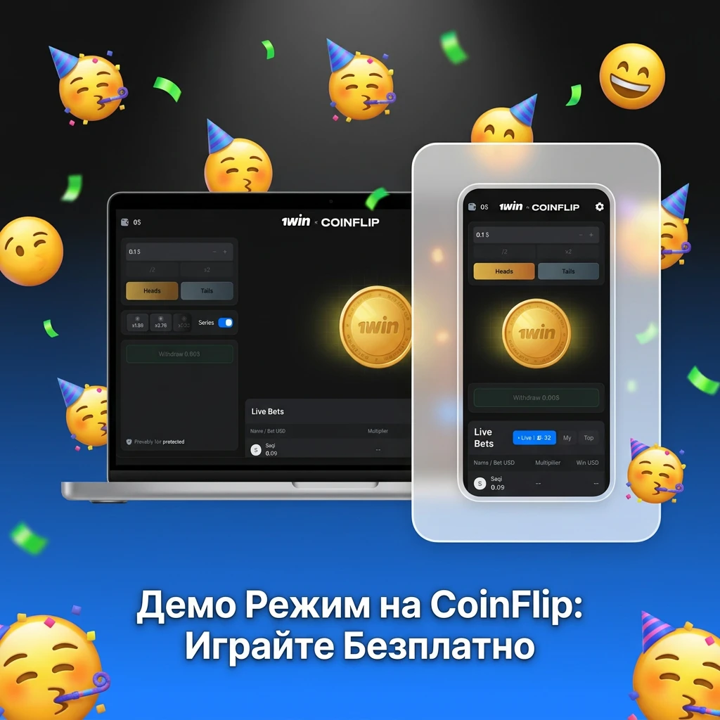 Демо режим на CoinFlip в 1W – играйте безплатно с виртуален баланс без депозит