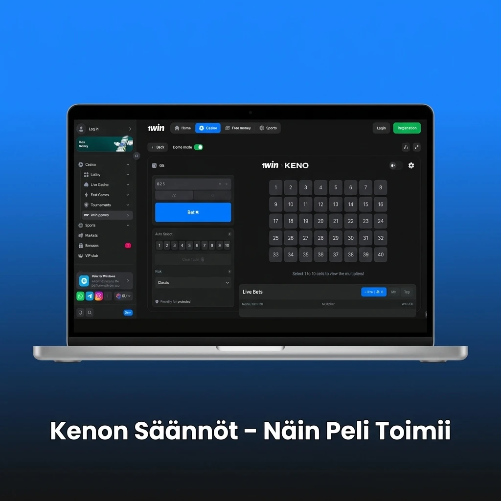 Keno-pelin säännöt: valitse 1–10 numeroa väliltä 1–80 ja voita osumien mukaan