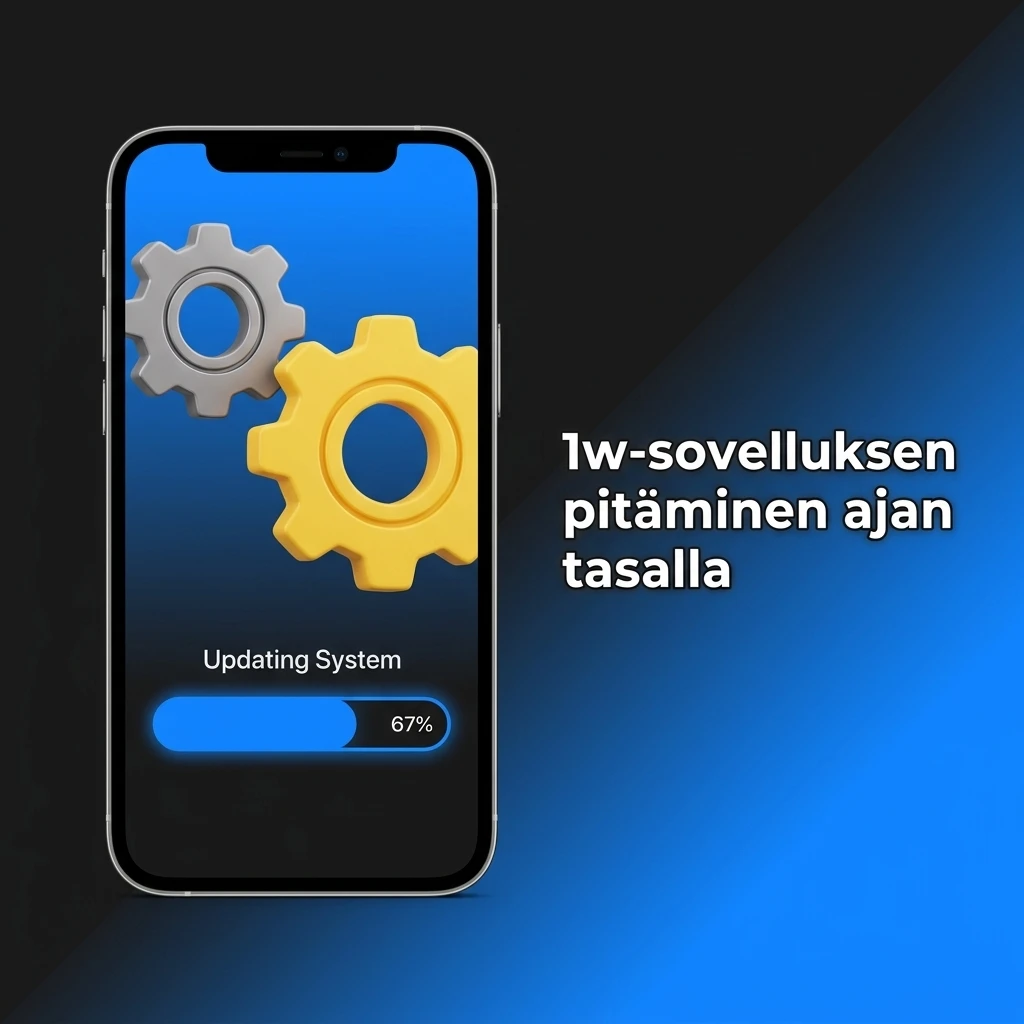 1w-sovellus päivittyy automaattisesti internetin kautta ilman manuaalisia toimia tai asennuksia