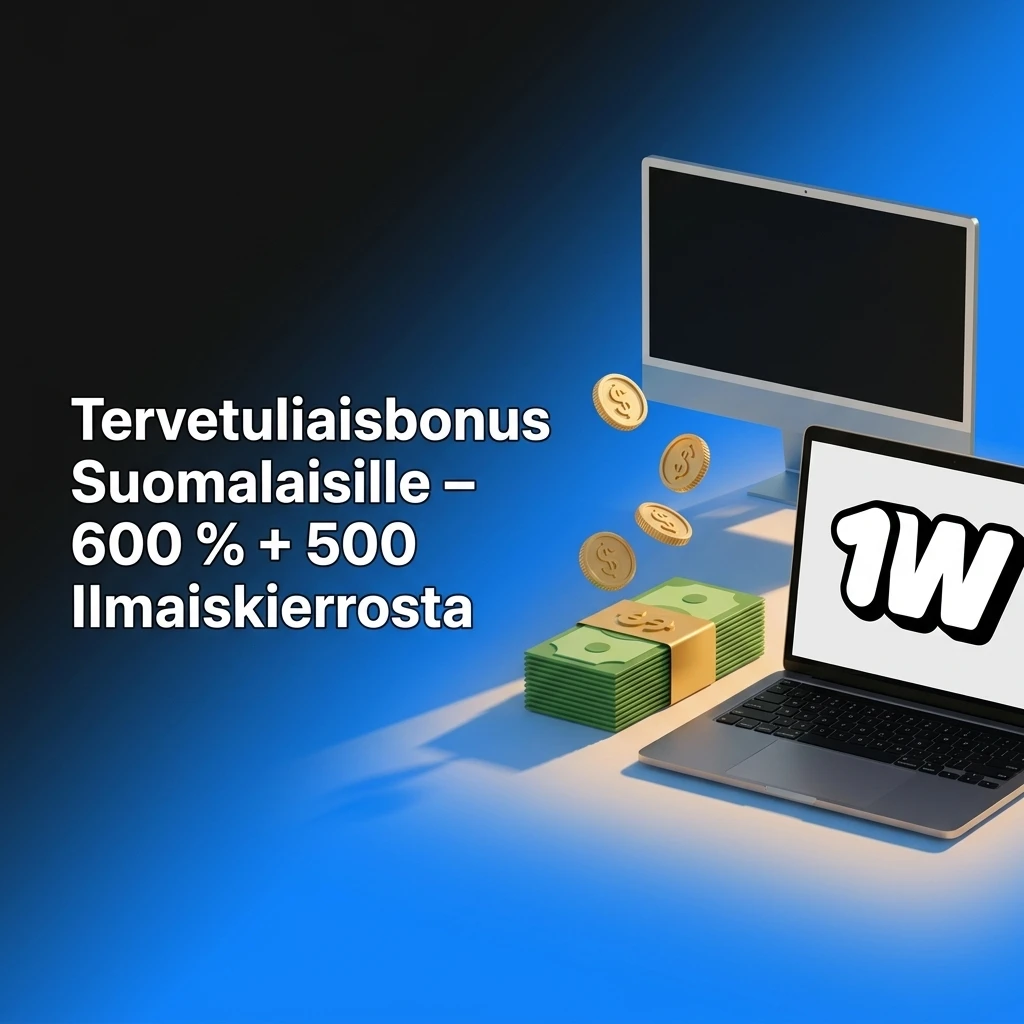 1w kasino tervetuliaisbonus 600% ja 500 ilmaiskierrosta uusille suomalaisille pelaajille