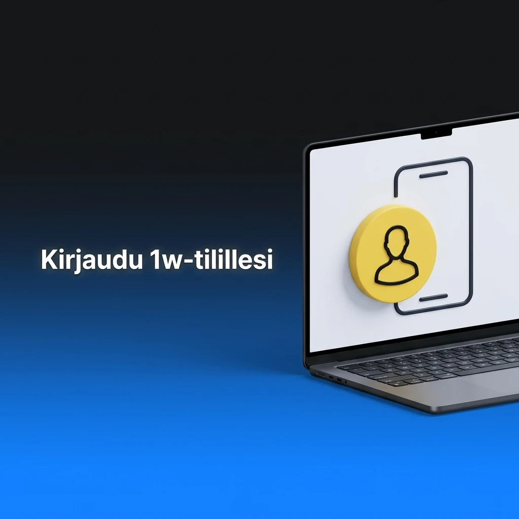 1w-tilin kirjautumissivu, jossa vaiheittaiset ohjeet sähköpostin ja salasanan syöttämiseen