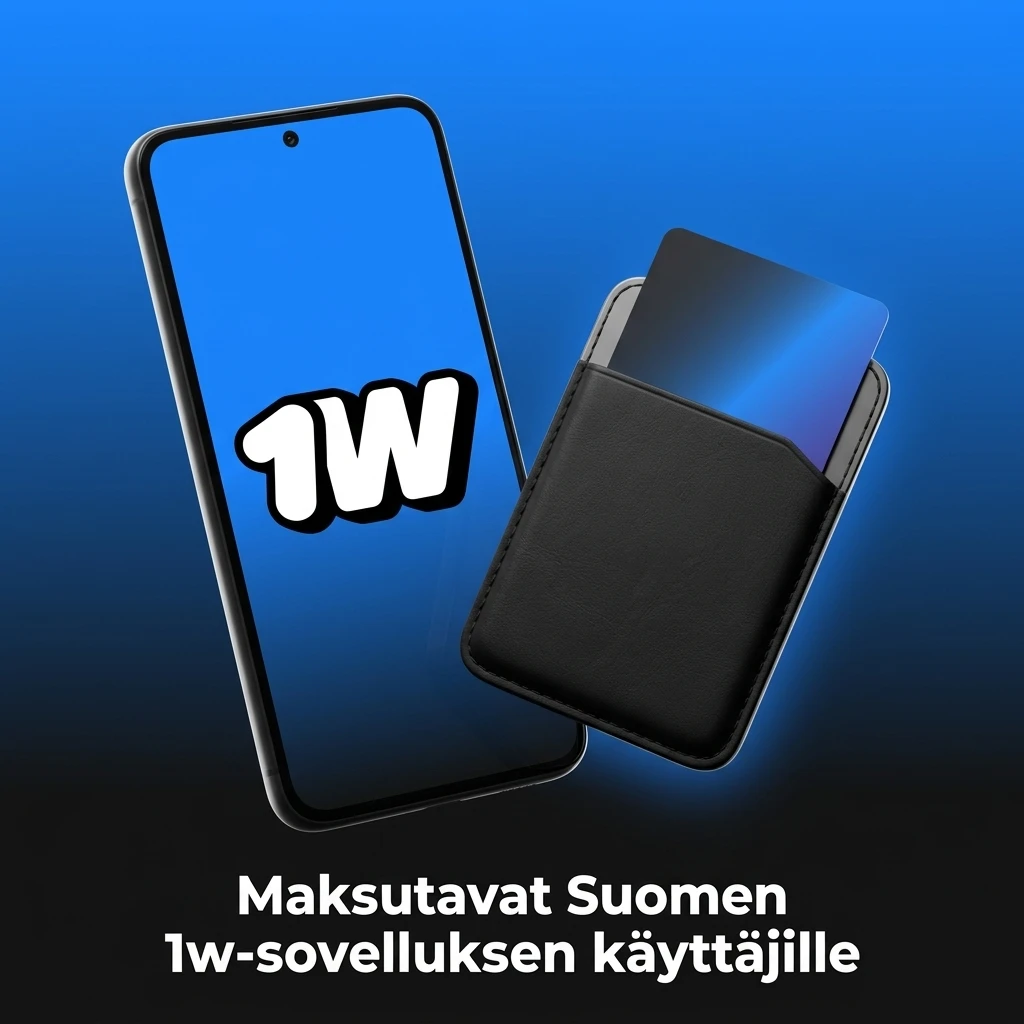 1w-sovelluksen tuetut kryptovaluuttamaksutavat Suomessa: BTC, ETH, USDT, LTC, XRP, DOGE, BNB, TRX
